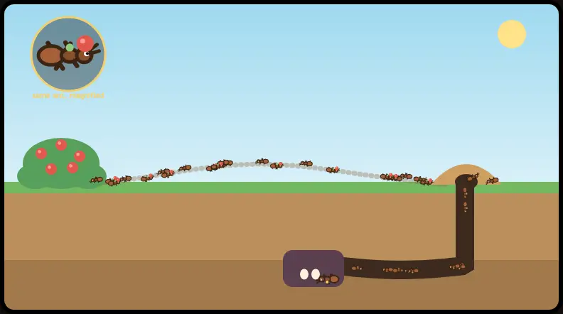 Dozens of ants swarming through tunnels after asking for more ants